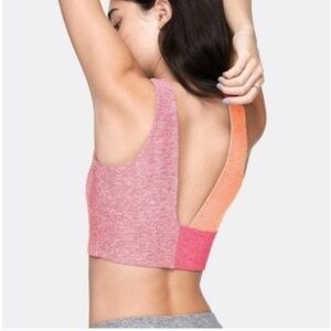 Outdoor Voices Venus Crop Top Colorblock Pink Orange Tank SZ S